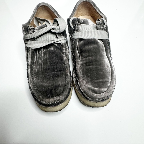 Ulla Johnson Velvet Oxford Shoes Gray 6.5 Bow Coquette - Picture 4 of 8